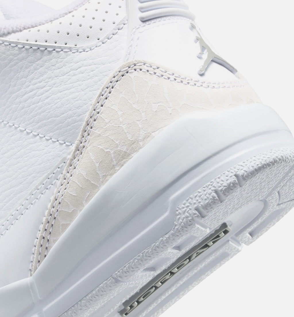 Air Jordan 3 Retro White and Silver Preschool Shoes