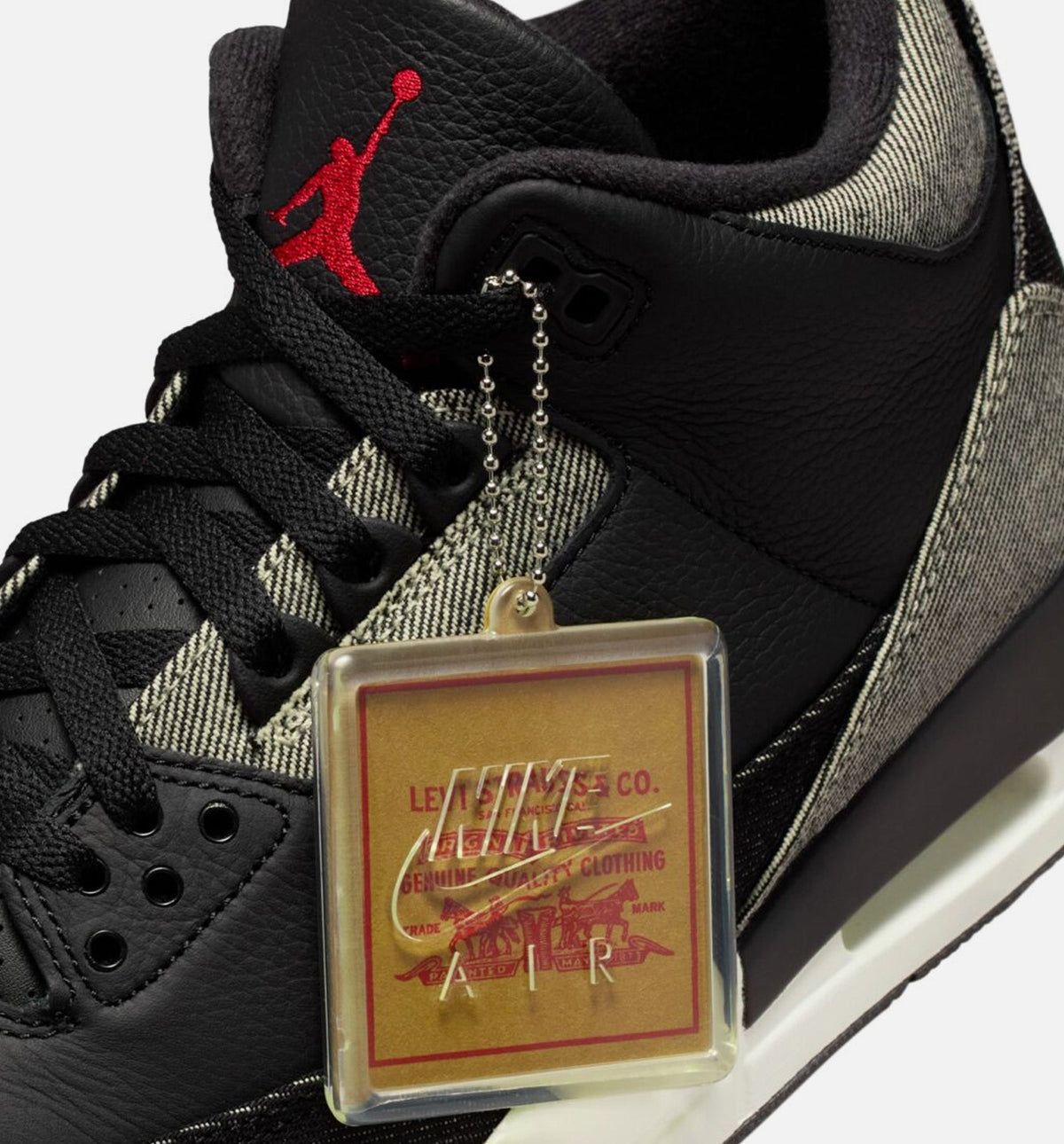 Air Jordan 3 x Levi's Black and White Men's Shoes