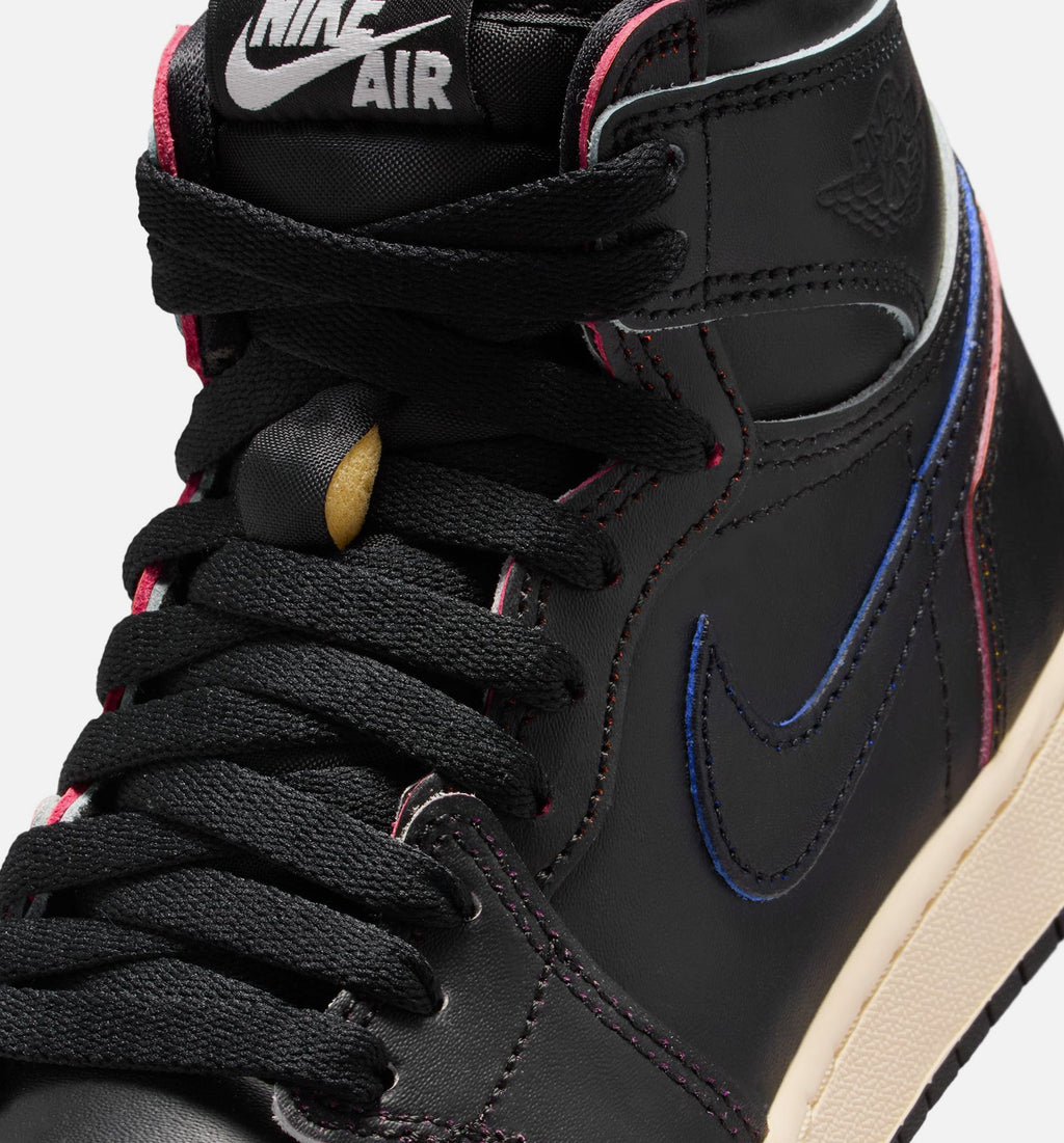 Air Jordan 1 Retro High OG Grade School Shoes - Black/Muslin