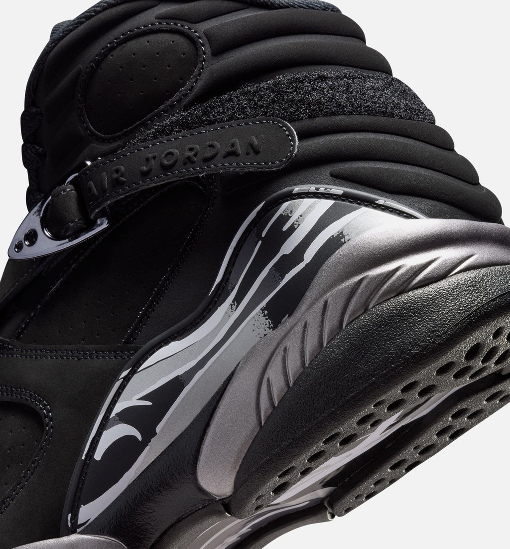 Air Jordan 8 Retro Chrome Black and Light Graphite Men's Shoes
