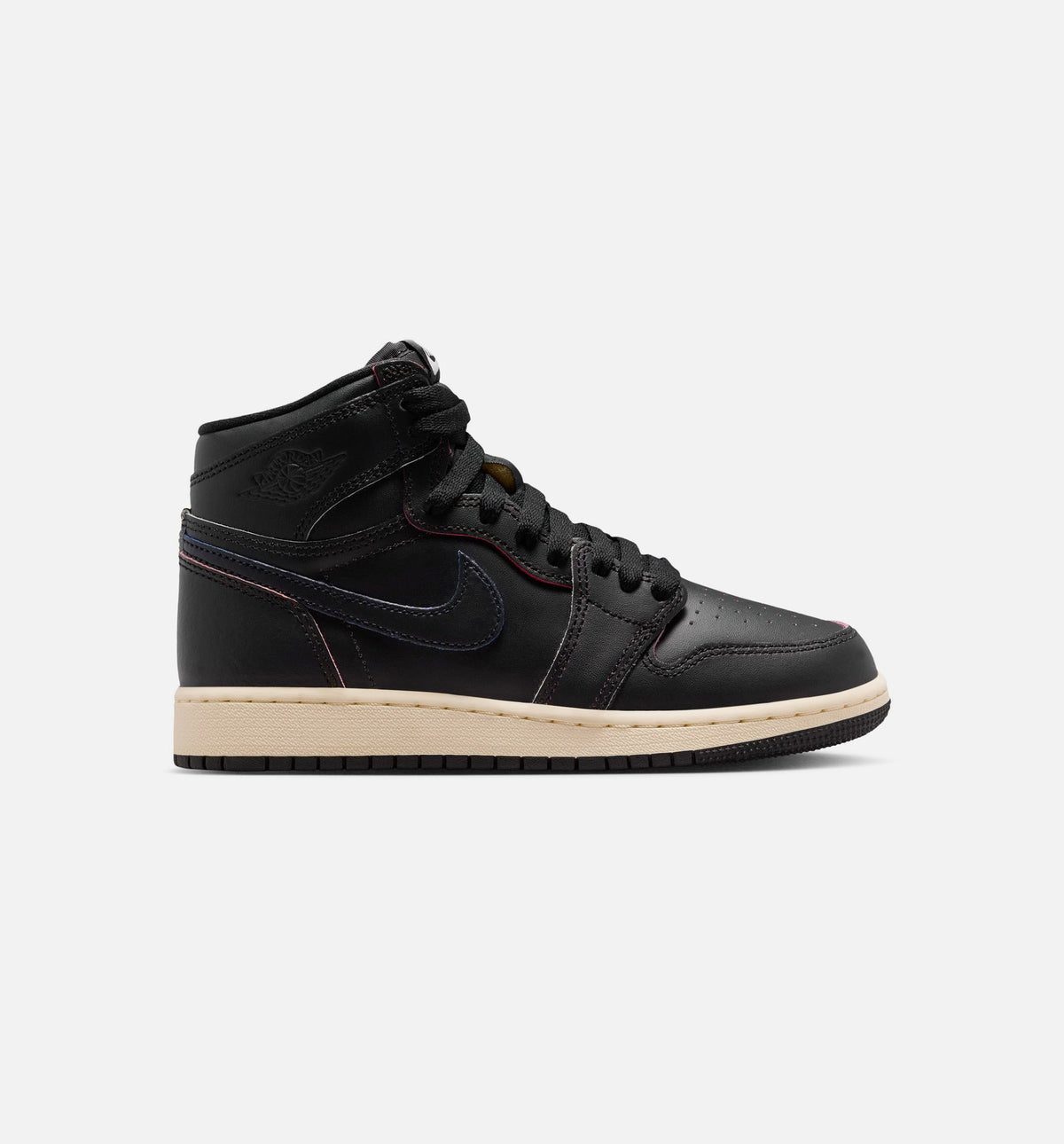Air Jordan 1 Retro High OG Grade School Shoes - Black/Muslin