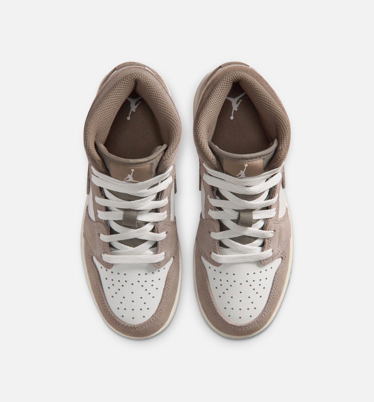 Air Jordan 1 Mid Grade School Shoes - Enigma Stone/Olive Grey