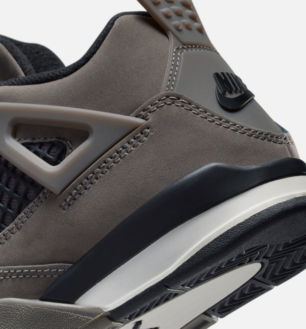 Air Jordan 4 Retro Cave Stone and Black Preschool Shoes