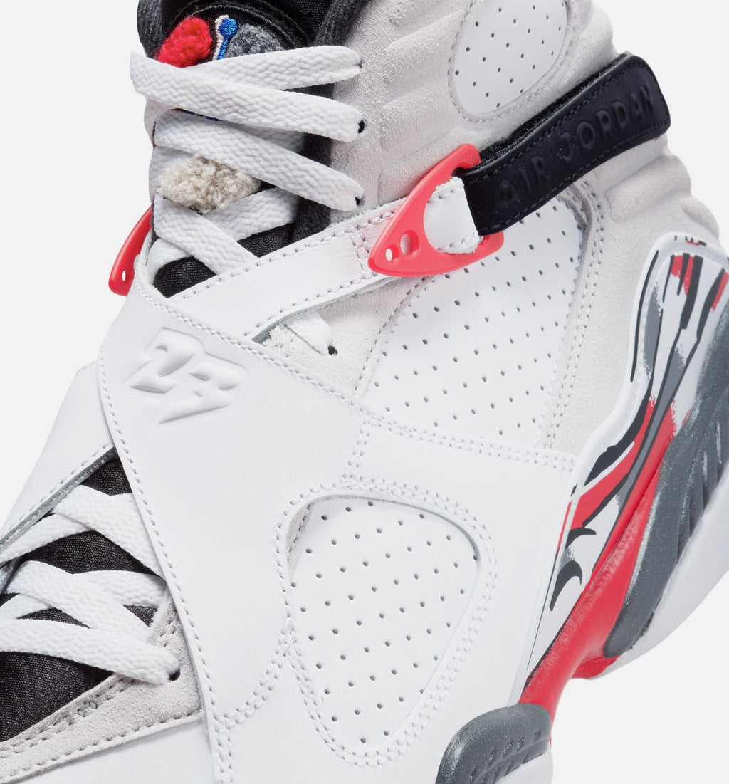 Air Jordan 8 Retro White and True Red Men's Shoes