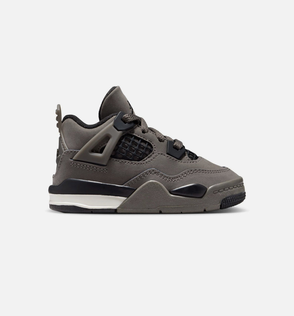Air Jordan 4 Retro Cave Stone and Black Infant & Toddler Shoes