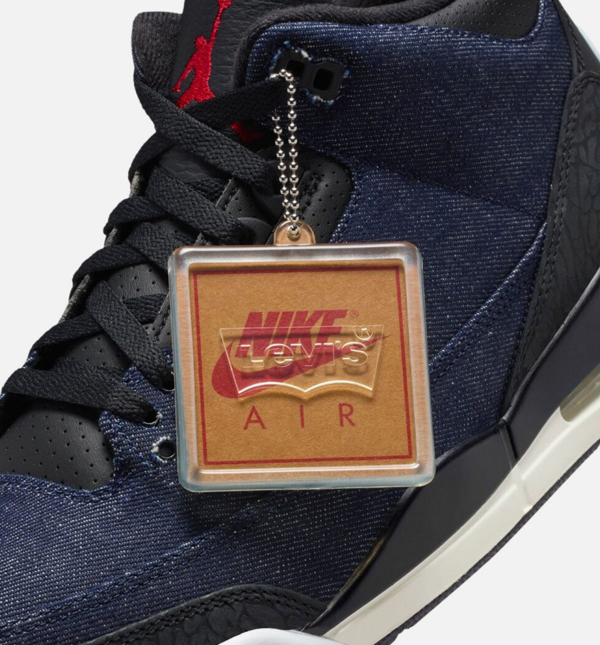 Air Jordan 3 x Levi's Indigo and Gym Red Men's Shoes