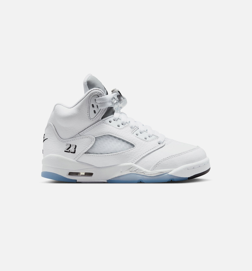 Air Jordan 5 Retro OG White Metallic Grade School Shoes