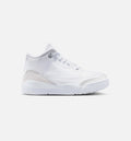 Air Jordan 3 Retro White and Silver Preschool Shoes