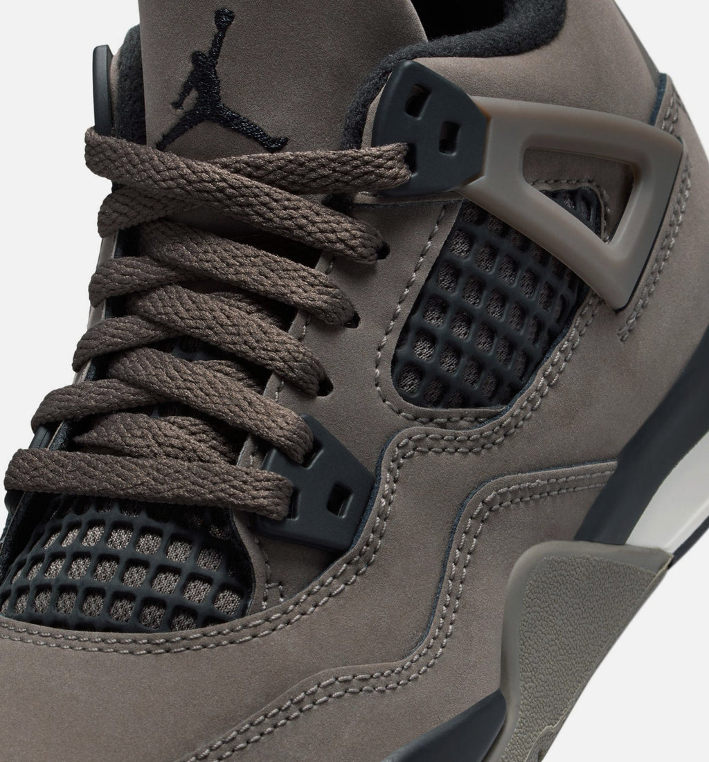 Air Jordan 4 Retro Cave Stone and Black Preschool Shoes
