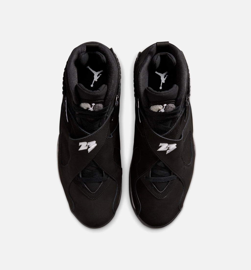 Air Jordan 8 Retro Chrome Black and Light Graphite Men's Shoes
