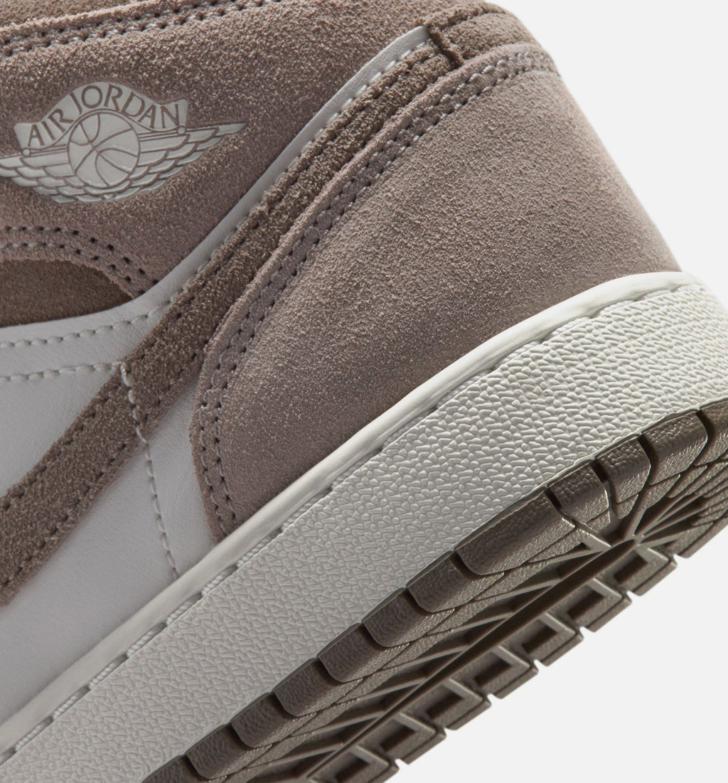 Air Jordan 1 Mid Grade School Shoes - Enigma Stone/Olive Grey