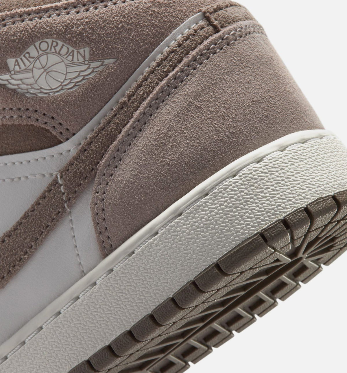 Air Jordan 1 Mid Grade School Shoes - Enigma Stone/Olive Grey
