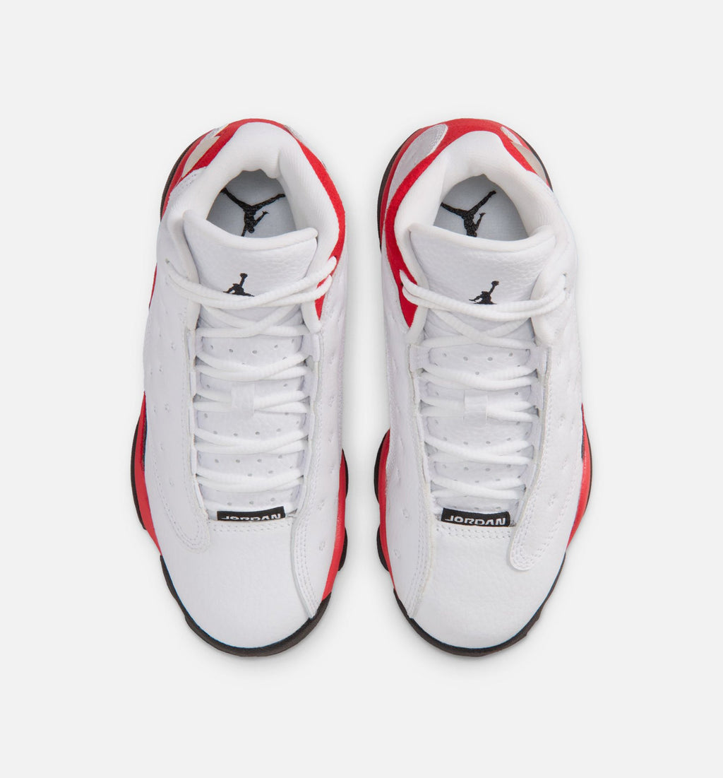 Air Jordan 13 Retro White and University Red Preschool Shoes