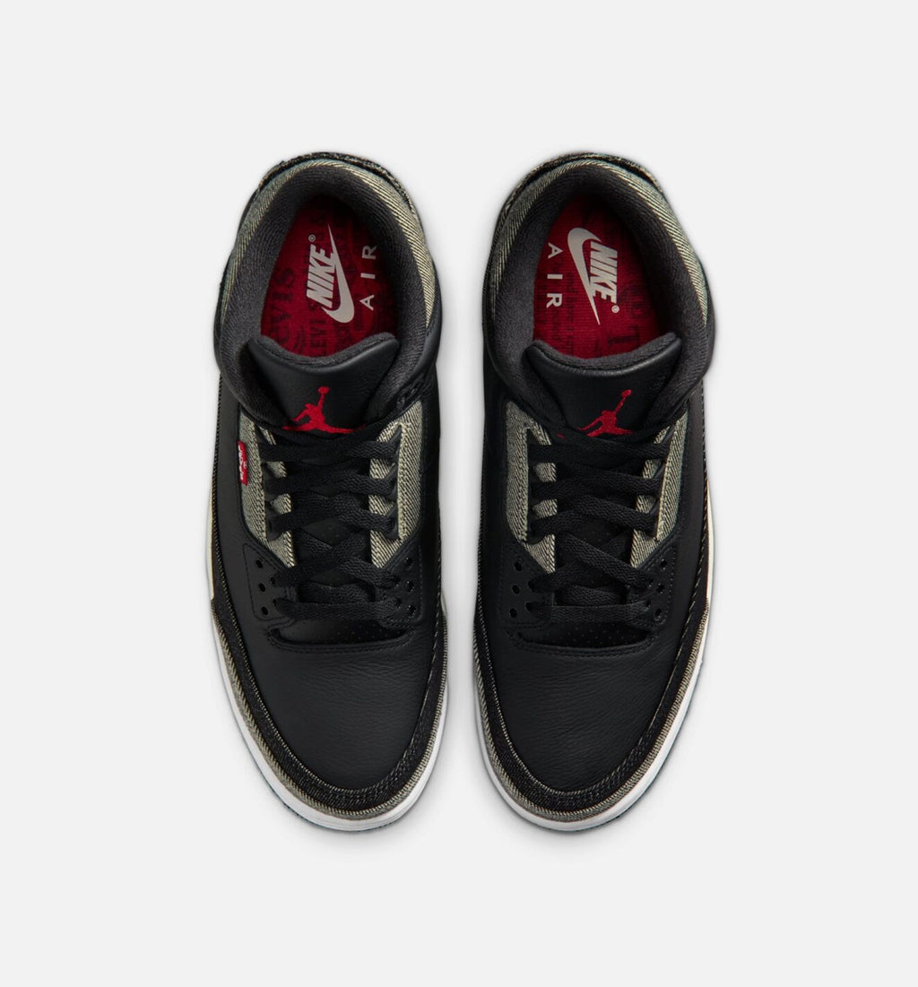 Air Jordan 3 x Levi's Black and White Men's Shoes