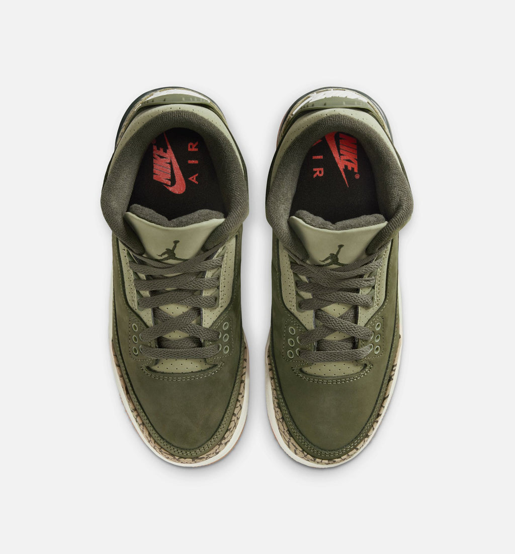 Air Jordan 3 Retro Medium Olive Grade School Shoes