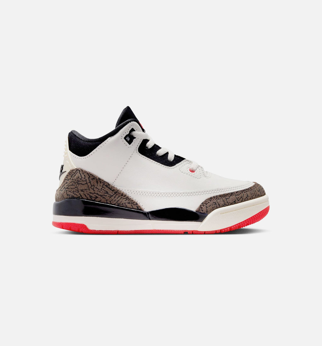 Air Jordan 3 Retro Sail and University Red Preschool Shoes