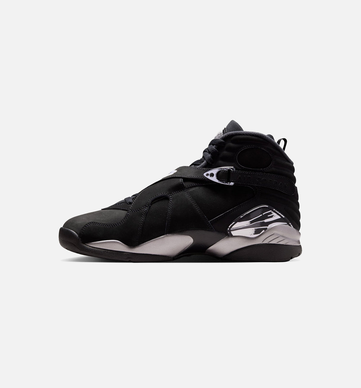 Air Jordan 8 Retro Chrome Black and Light Graphite Men's Shoes