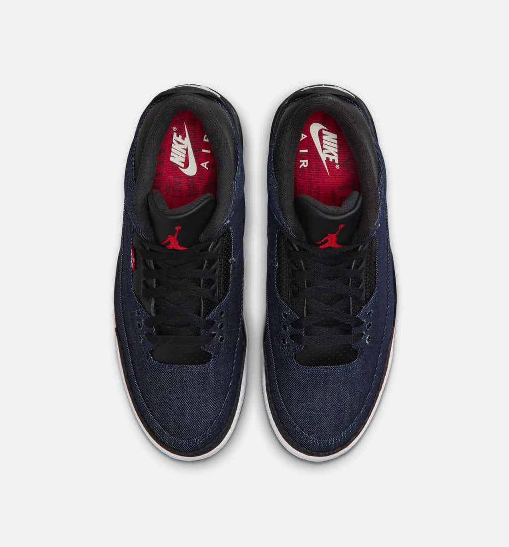Air Jordan 3 x Levi's Indigo and Gym Red Men's Shoes